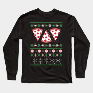 Ugly Christmas Pizza Long Sleeve T-Shirt